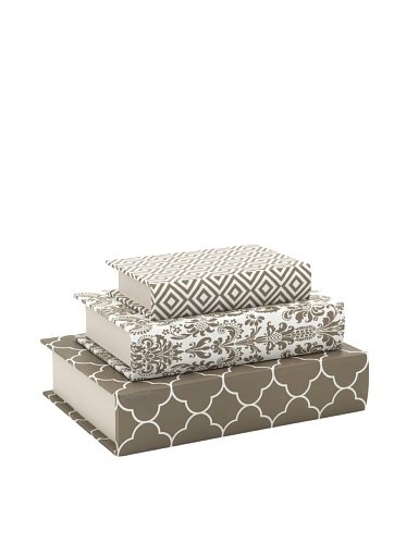 IMAX-68155-3-Essentials-Book-Boxes-Taupe-0