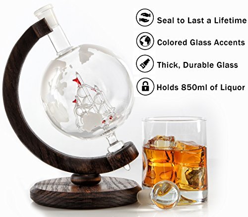 Etched-Globe-Whiskey-Decanter-850ml-Bourbon-Decanter-Liquor-Scotch-Vodka-Rum-Glass-Dispenser-0-1