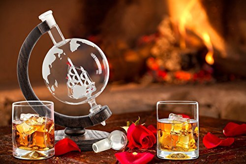 Etched-Globe-Whiskey-Decanter-850ml-Bourbon-Decanter-Liquor-Scotch-Vodka-Rum-Glass-Dispenser-0-2