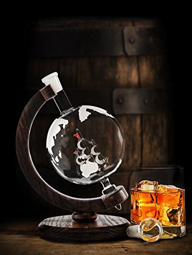 Etched-Globe-Whiskey-Decanter-850ml-Bourbon-Decanter-Liquor-Scotch-Vodka-Rum-Glass-Dispenser-0-3