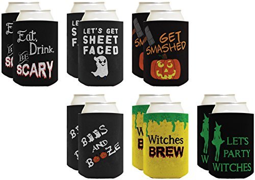 Funny-Halloween-Beer-Coolie-Bundle-Scary-Cute-Halloween-Party-Costume-Accessories-12-Pack-Can-Coolie-Drink-Coolers-Coolies-Multi-0