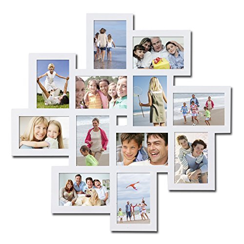 Adeco-White-Wood-12-Openings-Wall-Collage-Picture-Frame-4-x-6-Inch-0-0