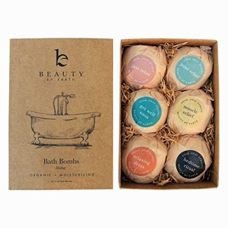 Bath-Bomb-Gift-Set-6-Pack-of-Large-Bath-Fizzies-with-Organic-Natural-Ingredients-Lush-Luxurious-and-Fizzy-Healing-Soak-Bombs-with-Essential-Oils-Shea-Butter-and-Epsom-Salts-Moisturizing-Perfect-Gift-I-0