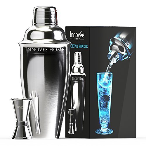 Innovee-Cocktail-Shaker-Premium-Bar-Kit-Set-w-Free-Jigger-Recipes-24oz-w-Built-in-Strainer-0