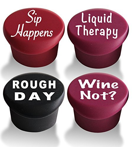 Wine-Stoppers-Beer-Bottle-Caps-4-pack-Best-Wine-Gifts-Accessories-to-Label-Your-Personalized-Wine-Bottles-and-Racks-Seal-Your-Favorite-Wine-with-Reusable-Silicone-Bottle-Cap-Art-0