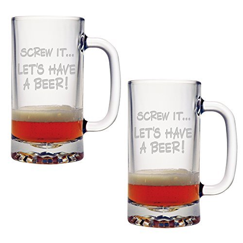 Screw-It-Lets-Have-a-Beer-Two-16-ounce-Funny-Glass-Beer-Mugs-0