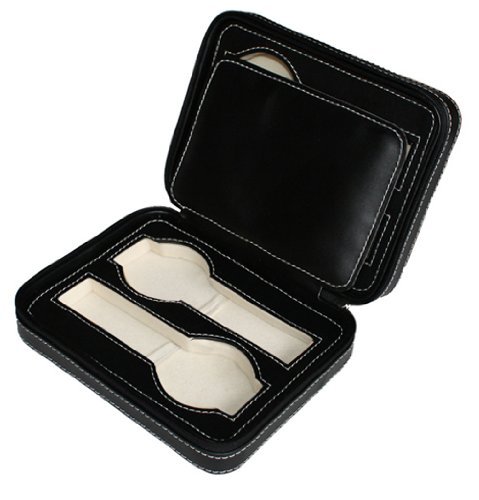 Black-Four-4-Slot-Zippered-Travel-Travelers-Watch-Storage-Organizer-Collector-Case-0-4