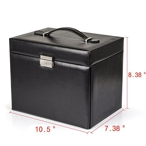 Black-Leather-Jewelry-Box-Travel-Case-and-Lock-0-1