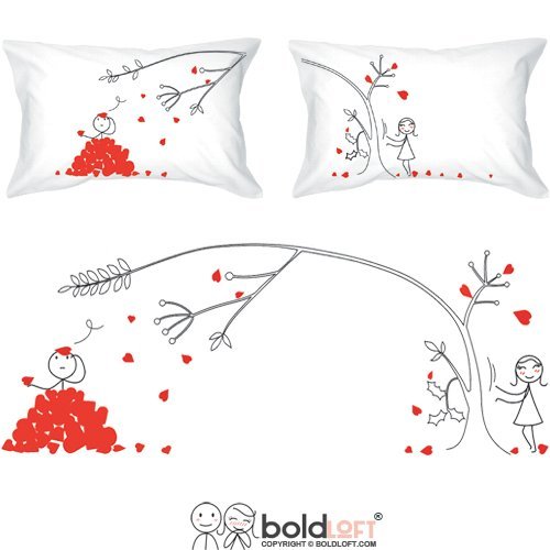 BOLDLOFT-His-Hers-Couple-Pillowcases-Matching-Couple-GiftsHis-and-Hers-GiftsValentines-Gifts-for-HimValentines-Day-Gifts-for-BoyfriendRomantic-Anniversary-Gifts-for-Couple-0