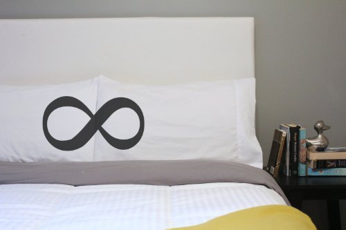 Oh-Susannah-His-and-Hers-Pillow-Case-Infinity-Pillow-Eternity-Pillowcase-Bed-Pillow-Infinity-Symbol-Eternity-Pillowcase-0