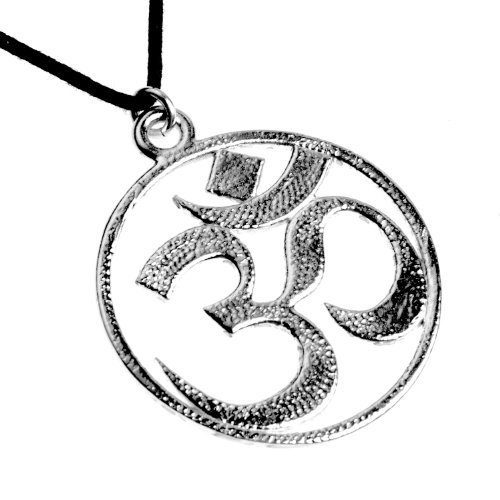 Om-Silver-dipped-Pendant-Necklace-on-Adjustable-Natural-Fiber-Cord-0