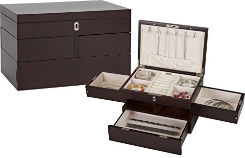 Seya-Modern-Fully-Locking-Wooden-Jewelry-Organizer-Box-Espresso-0