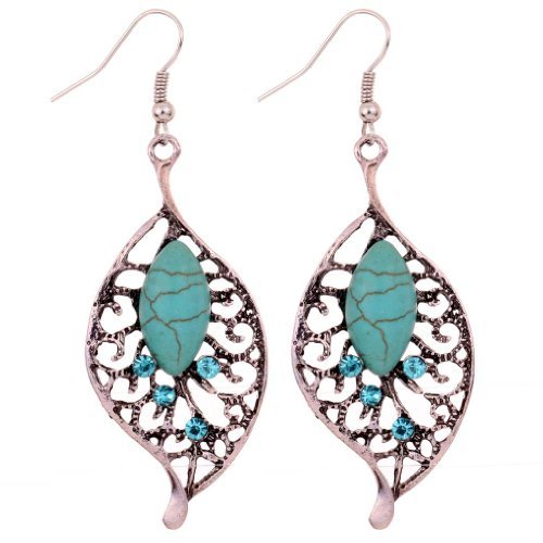 Yazilind-Jewelry-Vintage-Tibetan-Silver-Leaf-Shape-Turquoise-Crystal-Drop-Dangle-Earrings-for-Women-0