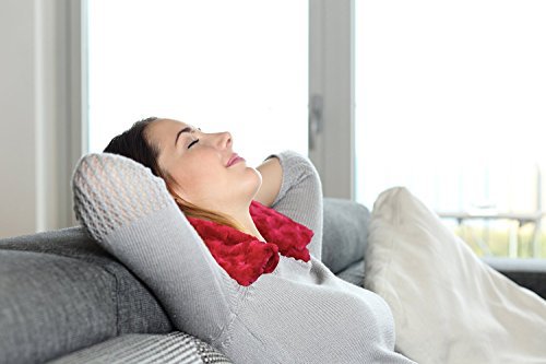 Bazzzmati-Hot-Cold-Therapy-Neck-Wrap-with-Lavender-Aromatherapy-Basmati-Rice-and-Flaxseed-Filling-Comes-with-Free-Bath-Salt-Sample-0