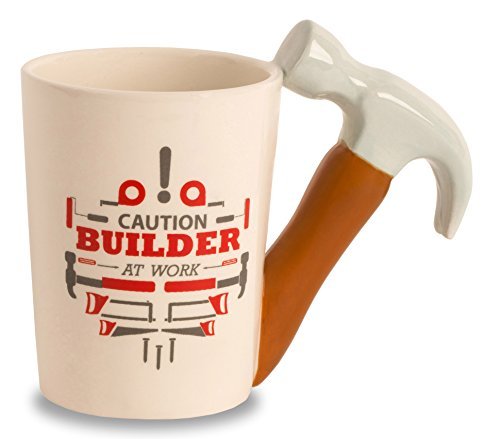 Decodyne-Builder-at-Work-Series-Coffee-Mug-with-Tool-Handle-for-DIY-Enthusiasts-Contractors-Woodworkers-Carpenters-Electricians-Hammer-0