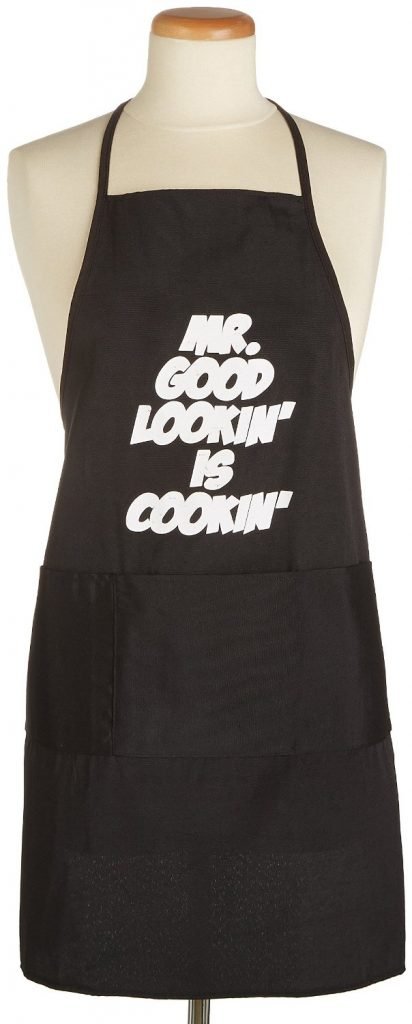 Funny Guy Mugs Mr. Good Lookin’ is Cookin’ Apron, One Size, Black