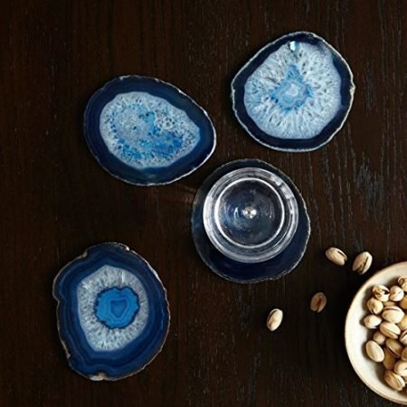 Moontree-Nature-Polished-Agate-Coasters-Gemstone-Coasters-Crystal-Slice-Coaster-4pcs-Blue-with-Soft-Mat-0