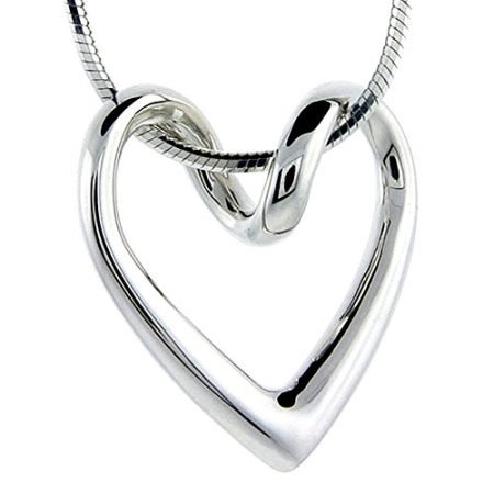 Sterling-Silver-Floating-Heart-Necklace-Flawless-Quality-34-x-34-inch-wide-0