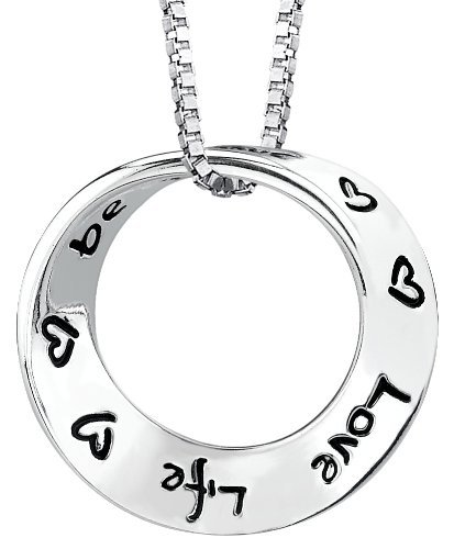 Sterling-Silver-Love-Life-Be-Brave-Circle-Pendant-Necklace-18-0-0