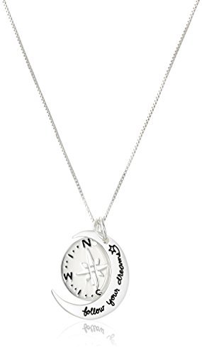 Sterling-Silver-Two-Piece-Compass-Follow-Your-Dreams-Pendant-Necklace-18-0