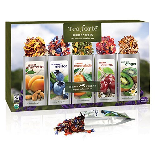 Tea-Forte-HERBAL-RETREAT-Single-Steeps-Organic-Herbal-Tea-Loose-Leaf-Tea-Sampler-15-Single-Serve-Pouches-Relaxation-Tea-0