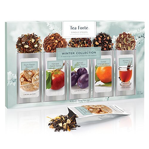 Tea-Forte-WINTER-COLLECTION-Single-Steeps-Loose-Leaf-Tea-Sampler-15-Single-Serve-Pouches-Seasonal-Black-Tea-Herbal-Tea-0