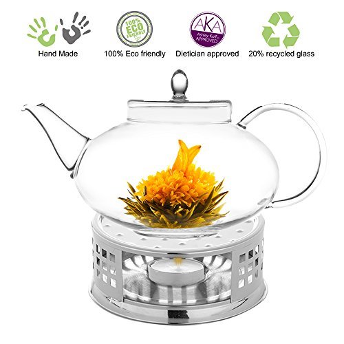 Teapot-Set-Flowering-Tea-Glass-Teapot-Gift-Set-Harmony-42-Oz-1242-Ml-with-Stainless-Steel-Tea-Warmer-Alex-Tea-Maker-for-Loose-Tea-Herbal-Oolong-Tea-Green-Tea-Black-Tea-Gourmet-Gift-Friendship-Series-L-0