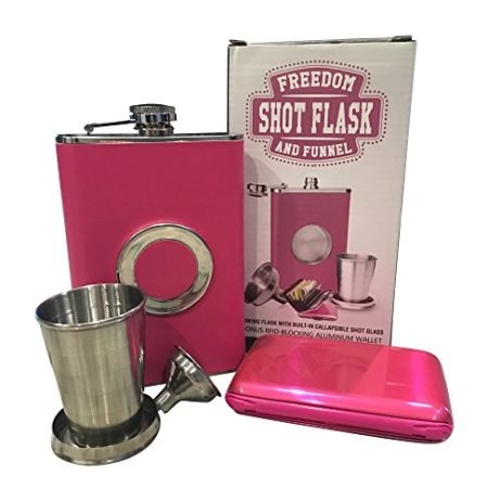 Pink-8oz-Shot-Flask-with-Bonus-RFIC-Card-Blocker-Gift-Set-by-Freedom-Flasks-Gift-box-included-1-0