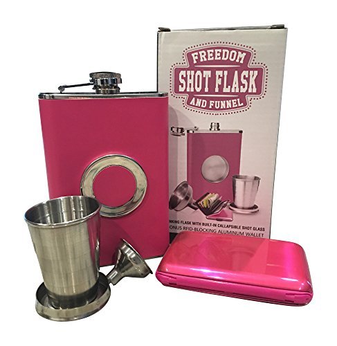 Pink-8oz-Shot-Flask-with-Bonus-RFIC-Card-Blocker-Gift-Set-by-Freedom-Flasks-Gift-box-included-1-0
