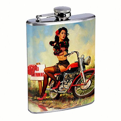 Vintage-Retro-Sexy-Bridesmaid-Party-Flask-8oz-Pin-Up-Girl-181-0